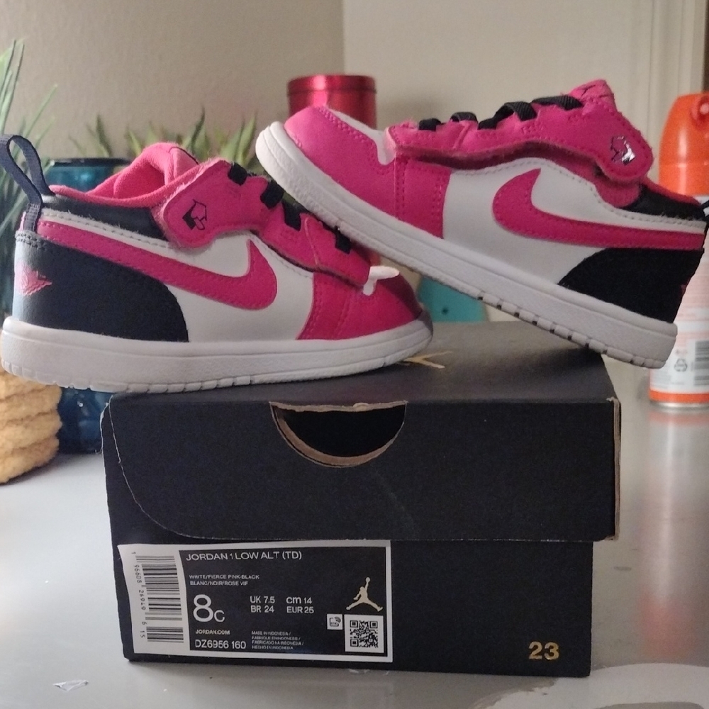 Jordan Kids' Sneakers in Pink, Black, and White